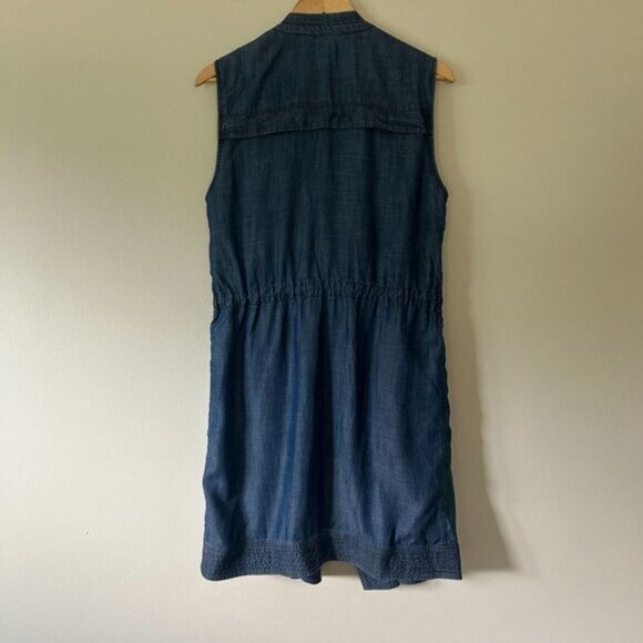 Vintage Gap Blue Sleeveless Open Front Vest Cardigan With Pockets S 100% Lyocell - Picture 6 of 10